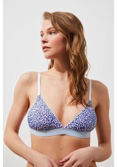 Deep Secret Mavi Leopar Tül Kapsız Bralet Ds200123br 001