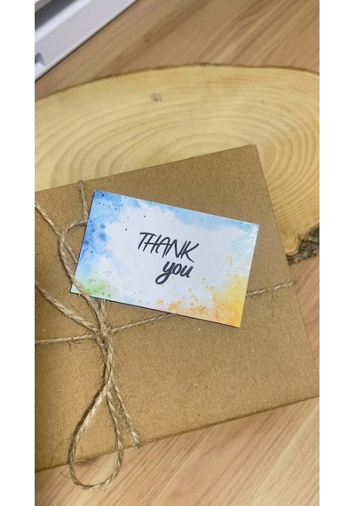 E-ticaret Teşekkür Kartı Thank You Yazılı 5x8 Cm 100 Adet