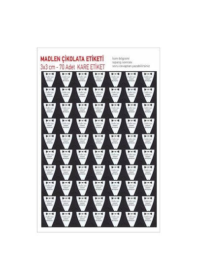 Damat Çikolatası Etiketi 70 Adet Yapışkanlı