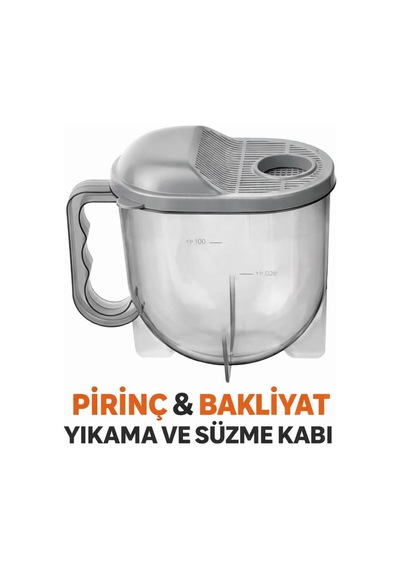 Pirinc Bakliyat Süzgeci Ölçü Kaplı Pratik Yıkama Kabı, Çok Amaçlı Mutfak Süzgeç Kabı, Ergonomik K - 839033957 Diğer