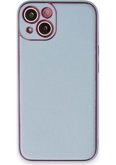 Ilkeshop Newface Apple iPhone Uyumlu 14 Plus Kılıf Coco Deri Silikon Kapak - Sky Blue