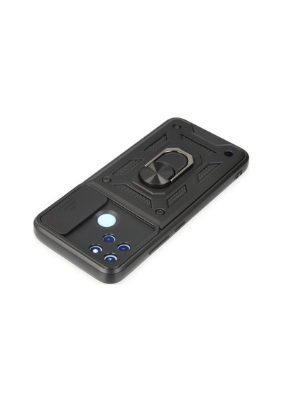 Uray Store Realme C25y Kılıf Pars Lens Yüzüklü Silikon - Siyah