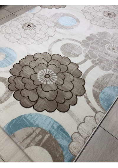 Flora Halı Alina 0720 B 165X230 Turkuaz Vizon 4 M2 Halı !