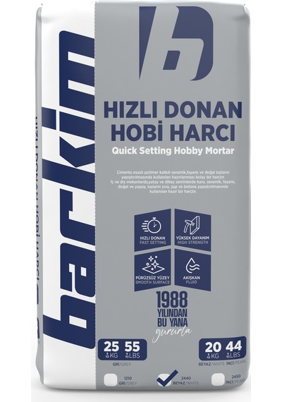 Barkim Hızlı Donan Beyaz Dekoratif Hobi Harcı K:2440 5 Kg