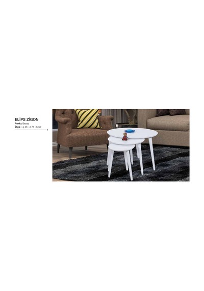 Zigon OSM  ELİPS Model Kayın Torna RETRO ayak Parlak beyaz Lake Boya El Yapım