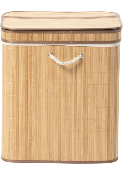 Bambu Sepet Çift Hazne 52x32x60 Cm Renksiz