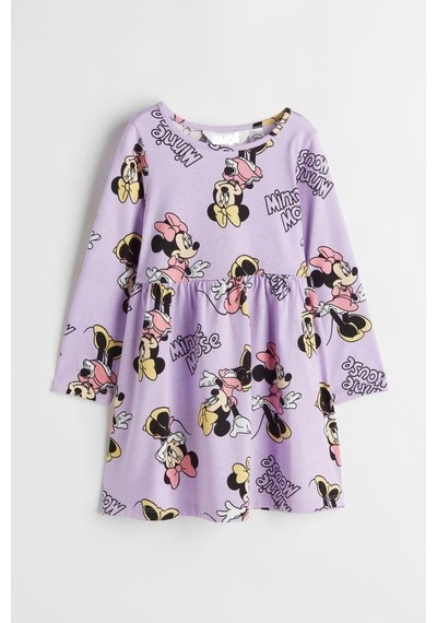 Minnie Kız Çocuk Penye Elbise St06314 Mor