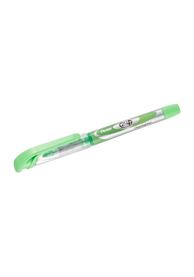 Pentel Fosforlu - Likit Mürekkep, Şeffaf Gövde, Kalem Tipi Yeşil .