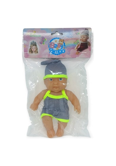 20 Cm Sevimli Et Bebek - Çıkarılabilir Neon Kıyafetli Gerçekçi Oyuncak Bebek - Gri - Sarı 1 Adet