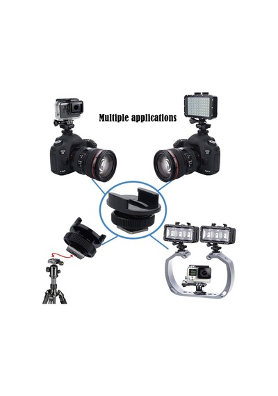 Lexroo Slr Kamera Gopro Kamera Işık Ve Diğer Aksiyon Kameraları İçin Montaj Işık Adaptörü Soğuk Standart