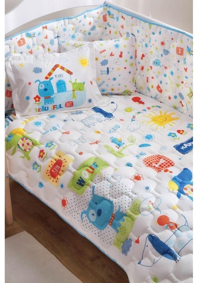 Taç Happy Dogs V1 Mavi Bebek Uyku Seti