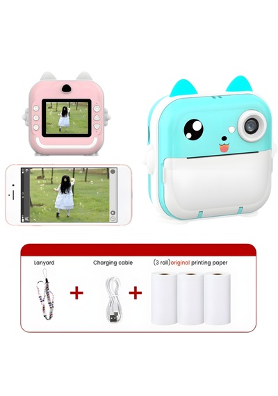 Cevval Q5 Termal Yazıcılı Anında Siyah Beyaz Baskılı Dijital Çocuk Fotoğraf Makinesi