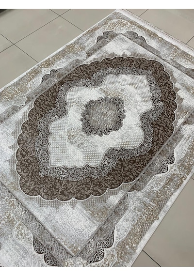 Padişah Halı Santo 31882 081 Serisi Akrilik Salon Oturma Yatak Odası Halısı Gri - Kahve