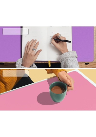 60x30 Cm Pembe Çift Taraflı Deri Desk Mat, Pu Deri Masa Koruyucu Ve Masa Sümeni, Suya Dayanıklı Kolay Silinebilir 2