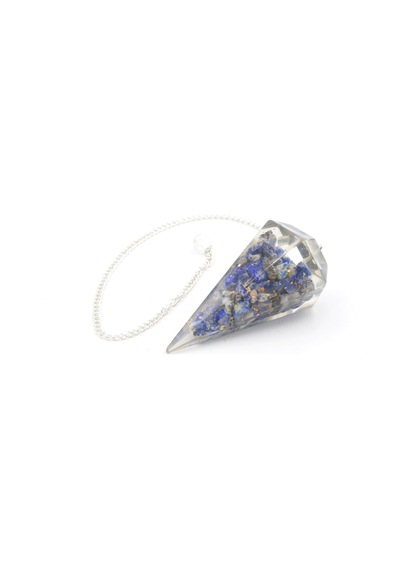 Hakiki Doğal Lapis Lazuli Taşı Orgonit Pandül 1.Kalite Gümüş