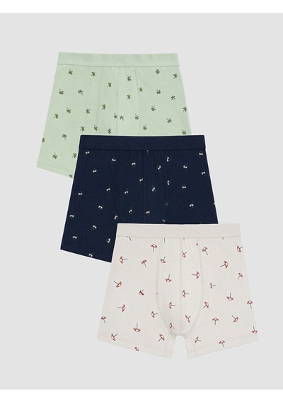 LC Waikiki Lc Waıkıkı Gri Pamuklu Esnek Erkek Boxer 3'lü Paket