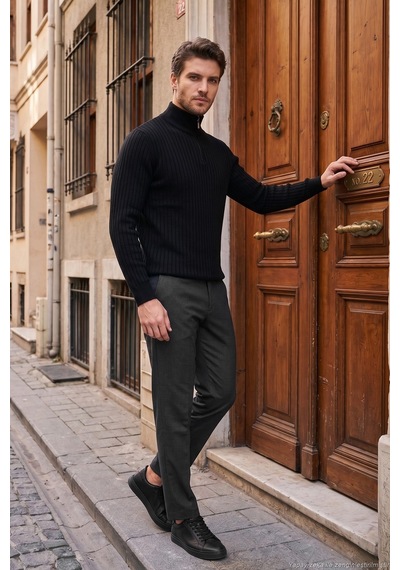 Buratti Normal Bel Regular Fit Düz Paça Pantolon Erkek Pantolon 6843702 Füme
