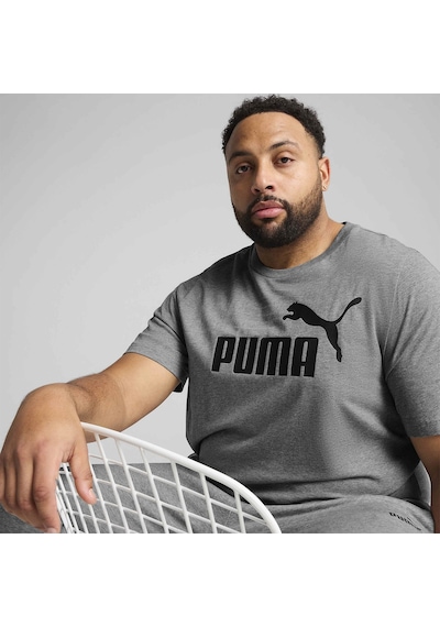 Puma Essentials No 1 Logo Erkek Gri Yuvarlak Yaka Tişört Gri