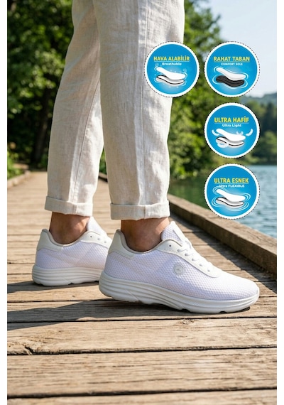 Walkway Beyaz Fileli Hafif Esnek Unisex Spor Ayakkabı 26102 M
