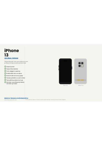 Renova İphone 13 Cam Değişmiş Ekran