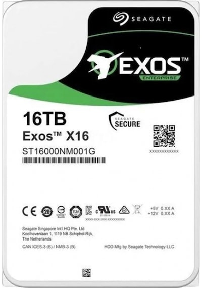 Seagate Exos X16, St16000nm001g, 3.5&quot , 16tb, 256mb, 7200 Rpm, 7/24 Enterprise, Data Center-güvenlik-nas-server, Hdd