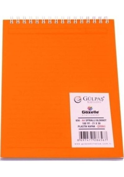 Gülpaş A4 Spiralli Bloknot 100 Yaprak 21 x 30 Çİizgili 656