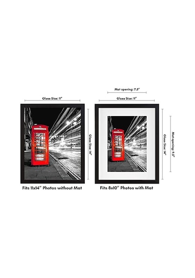 Ayrex Dayanıklı Camlı 11x14 Yüzer Resim Çerçevesi - 8x10 Fotoğraf Veya Daha Küçük - Kaydırmalı Fotoğraf Çe