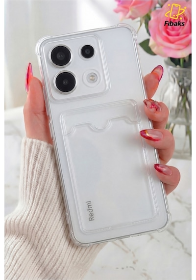 Fibaks Redmi Note 13 Pro 5G Uyumlu Kılıf Kamera Koruma Ve Köşe Korumalı Kartlıklı Cüzdanlı Kapak