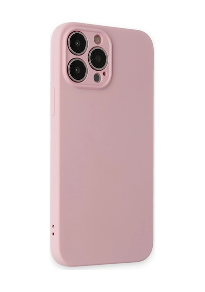Apple Uyumlu iPhone 13 Pro Kılıf Nano İçi Kadife Silikon Pembe\