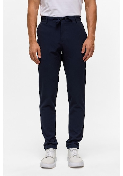 Süvari Lacivert Slim Desenli Sivri Yaka 6 Drop Takım Elbise-38834 Lacivert