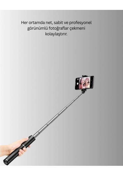 Bluetooth Lu Işıklı Selfie Çubuğu Katlanabilir, 130 Cm Çok Renkli
