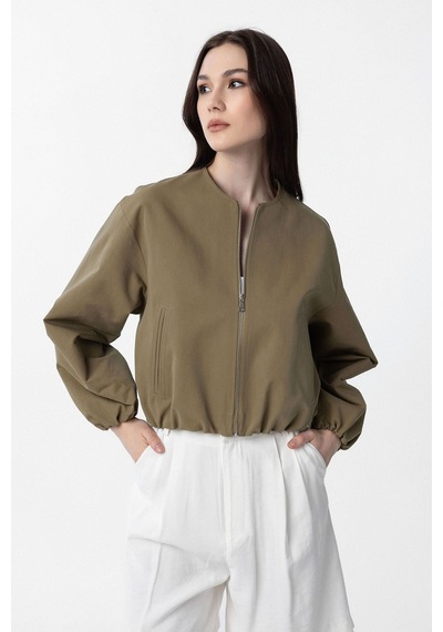 Antioch Crop Kadın Bomber Mont Haki