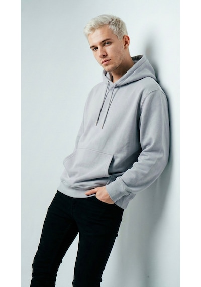 Hoxie Unisex Rahat Kesim Pamuklu Yumuşak Dokulu İçi Polarlı Basic Desenli Kapüşonlu Sweatshirt Açık Gri Hoxie Unisex Rahat Kesim Pamuklu Yumuşak Dokulu İçi Polarlı Basic Desenli Kapüşonlu Sweatshirt Açık Gri