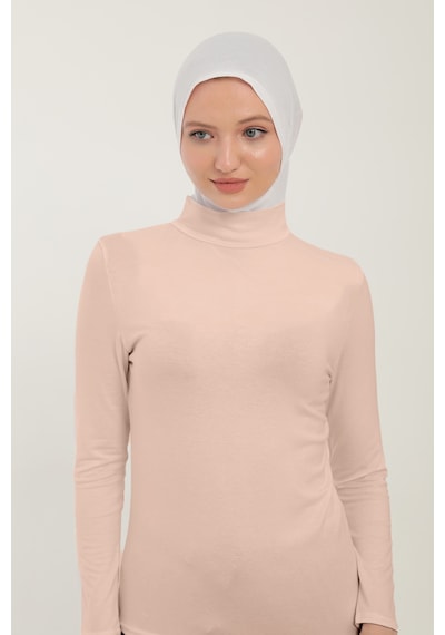Sonbaharmoda Kadın Uzun Kollu Yarım Balıkçı Yakalı Penye Likralı Body - Bej Bej Sonbaharmoda Kadın Uzun Kollu Yarım Balıkçı Yakalı Penye Likralı Body - Bej Bej