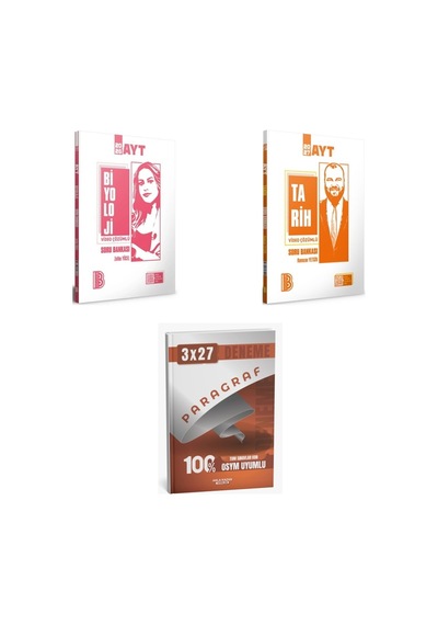 2027 2027 Benim Hocam Ayt Video Çözümlü Biyoloji + Tarih Soru + Anla Kazan Paragraf Deneme 3'lü Set