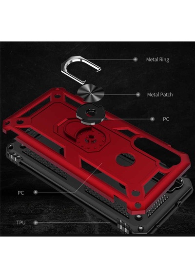Xiaomi Redmi Note 8 Kılıf Sert Silikon Yüzüklü Stand Özellikli Kapak