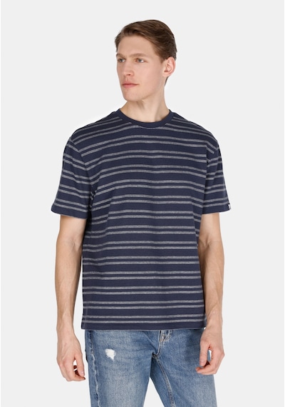 Colin's Colins Comfort Fit Yuvarlak Yaka Çizgili Erkek Lacivert Kısa Kol Tişört Cl1073624 Q1.v1 Nav Lacivert