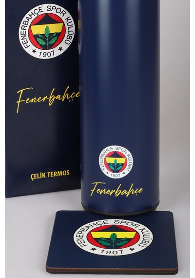 Lisanslı Fenerbahçe 500 Ml Çelik Matara Ve Kupa Altlığı Seti Altın