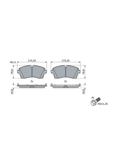 BOSCH 986424871 Disk Balata Jaguar Epace D150 Awd-Epace D180 Awd-Epace D240 Awd-Epace P250 Awd-