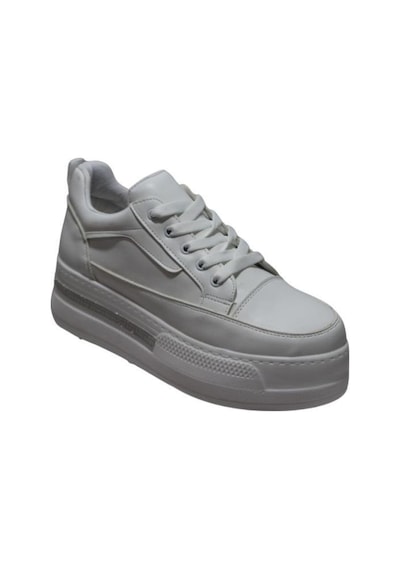 Yazkış Kadın Siyah Beyaz Cilt 5cm Kalın Taban Bağcıklı Tabanı Taşlı Sneaker Spor Ayakkabı Beyaz Yazkış Kadın Siyah Beyaz Cilt 5cm Kalın Taban Bağcıklı Tabanı Taşlı Sneaker Spor Ayakkabı Beyaz