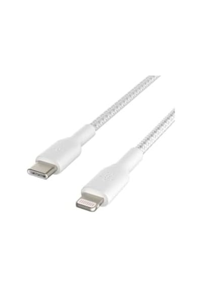 Örgülü Usb-c - Lightning Kablosu Hızlı Şarj Kablosu Hızlı Şarj Mfi Sertifikalı Usb-c Kablosu 2m, Beyaz