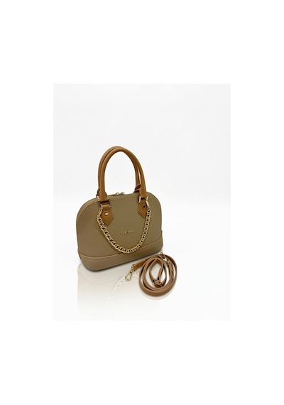Just Polo Kadın Zincir Detaylı Lüks El Ve Omuz Çantası Shopper Ebat : 25x22 Cm Vizon