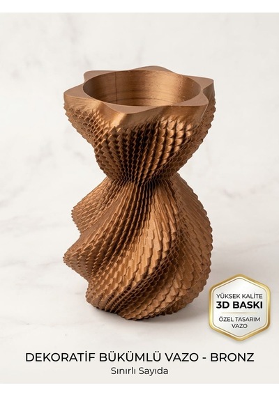 3d Bakır Bronz Modern Vazo Özel Tasarım