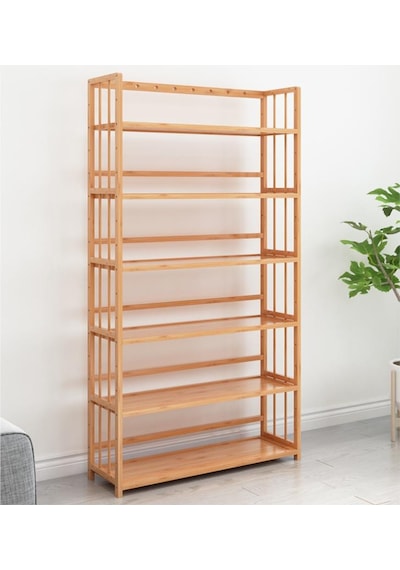 Valkyrie 6 Katlı Bambu Raf Kitaplık 78x23x149,5 Cm Çok Amaçlı Düzenleyici Dekoratif Organizer Kahverengi Valkyrie 6 Katlı Bambu Raf Kitaplık 78x23x149,5 Cm Çok Amaçlı Düzenleyici Dekoratif Organizer Kahverengi