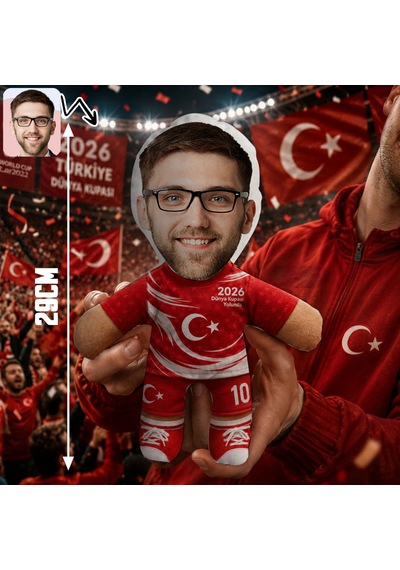 Bk Gift Kişiye Özel Türkiye Taraftar Temalı 2026 Dünya Kupası Tasarımlı Bebek Yastık -3, Tek Yürek Milli Takım Ruhu Çok Renkli