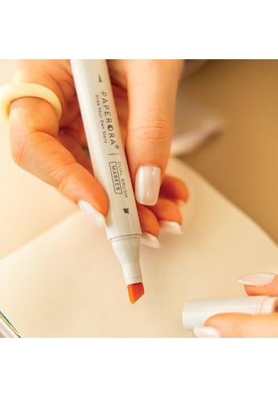 12 Li Çift Uçlu Alkol Bazlı Marker Kalem Seti Brush + Chisel Diğer
