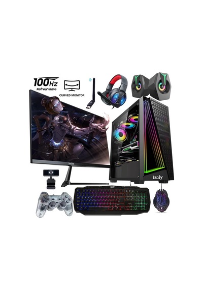 Izoly ST02485 i3-10100F 16 GB 512 GB M.2 NVMe RX580 8 GB 24" Free Dos Masaüstü Oyuncu Bilgisayarı