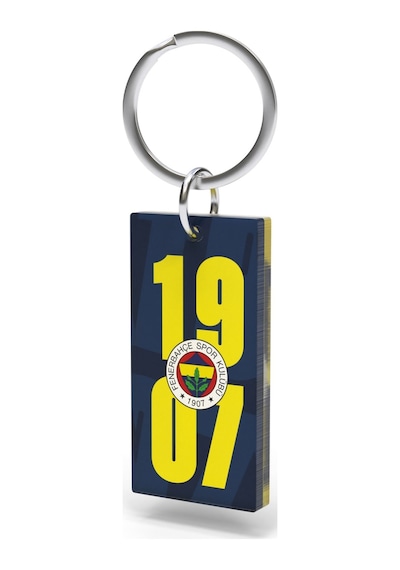 Fenerbahçe Lisanslı Sarı-lacivert 1907 Yazılı Anahtarlık Kanarya Ahşap Kutulu Sarı - Lacivert