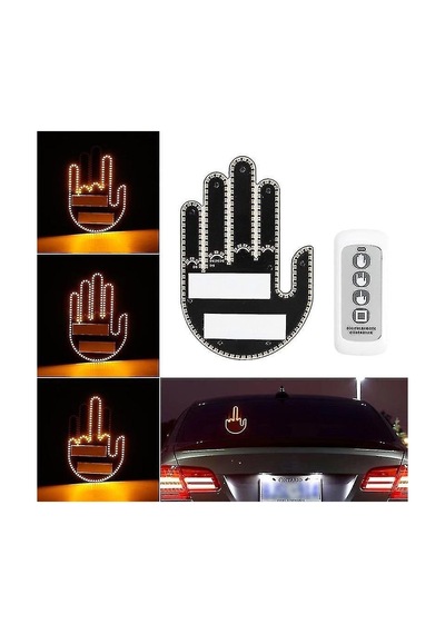 Gesture Uzaktan Kumandalı El Orta Parmak Led Araba Içi Led 3 Farklı Mod 1 Ad
