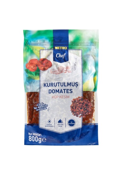 Metro Chef Kurutulmuş Domates Küp Kesim 800 G - Güneşte Kurutulmuş, Çok Amaçlı K 3'li Ekonomik Tarı